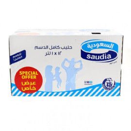Al Saudia Milk Full Fat 1L x 12pcs
