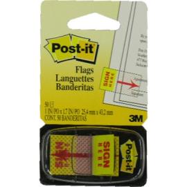 3M Post-it Tape Flags Sign Here Yellow 