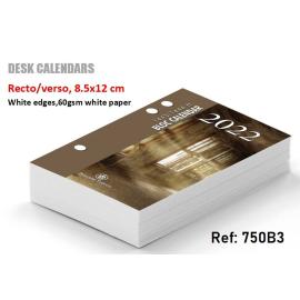 Desk Calendars Punched 2022 Size 12x8.50cm