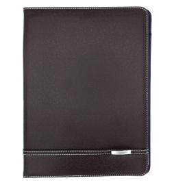 SAB Protofolio With Zipper and Note Pad + Calculator Brown 