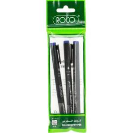 ROCO Calligraphy Pen Chisel 1.0/2.0/3.0mm Blue Set 
