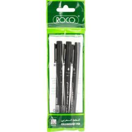 ROCO Calligraphy Pen Chisel 1.0/2.0/3.0mm Black Set 