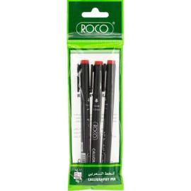 ROCO Calligraphy Pen Chisel 1.0/2.0/3.0mm Red Set 