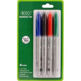 Roco Marker 250 Permanent Marker 0.8-1.2mm Fine Tip Black/Blue/Green/Red 