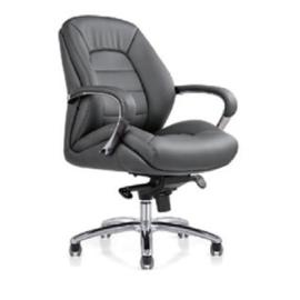 Office Chair Low Back Leather With Chrome Base