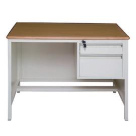 Steel Office Desk With Wooden Top & 2 Fixed Drawer Size 100x60x76cm
