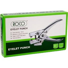 Roco Eyelet Puncher Single Hole up to 25 Sheets of 80gsm/28 Sheets of 70gsm Chrome 