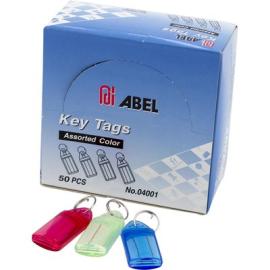 Abel Key Tags Plastic Assorted Color Pack 100pcs 