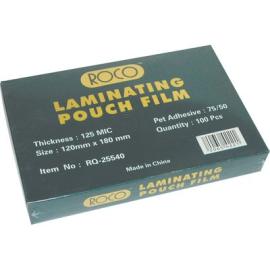 Roco Thermal Laminating Film 120X180mm/125mic Clear Pack 100pcs