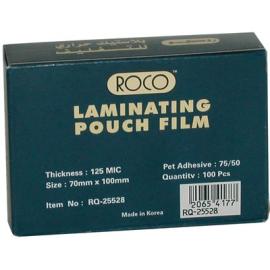 Roco Thermal Laminating Film 70X100mm/125mic Clear Pack 100pcs 