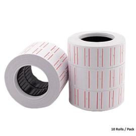 Pricing Paper Line With 2 Red Lines PK 10 Roll