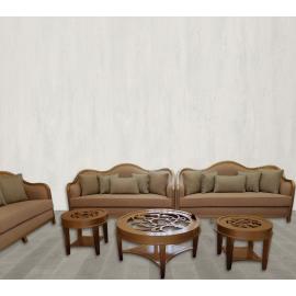 SULTAN Sofa Set Cloth Material 3+3+3+1+1 With Tea Tables Set 3pcs