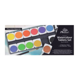 Phoenix Watercolor Tablets 12 Colors in a Box