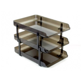 Elsoon Document Tray 3 Layer Clear Brown Color 