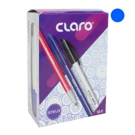 Claro Stelo Ball Pen Blue Ink 50pcs  
