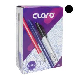 Claro Stelo Ball Pen Black Ink 50pcs  