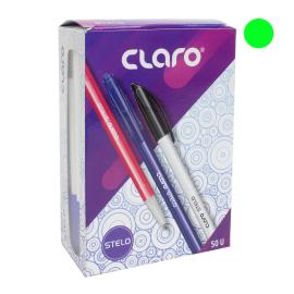 Claro Stelo Ball Pen Green Ink 50pcs  