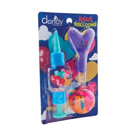 DANDY Colorful Balloons Hearts With Blower on Card  