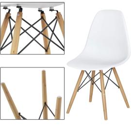 Dining Chair White With Wood Legs