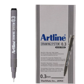 Artline Geometric Drawing and Marking Pen Black 0.3mm Pk 12pcs  