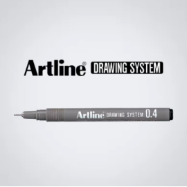 Artline Geometric Drawing and Marking Pen Black 0.4mm Pk 12pcs  