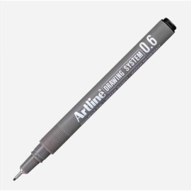 Artline Geometric Drawing and Marking Pen Black 0.6mm Pk 12pcs  