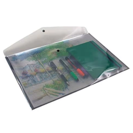 Transparent Folder Colored With Button A3 PK 12pcs  