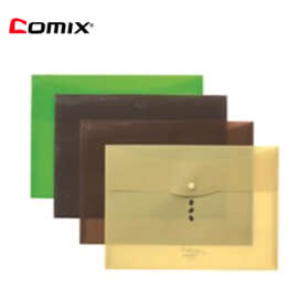 Comix Transparent Folder Colored With Button A4 PK 12pcs  