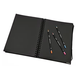 Drawing Book Black Wired 200gr 40 Sheet A4  