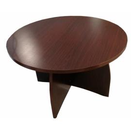Meeting Round Table 120cm Dark Brown With Wood Base 