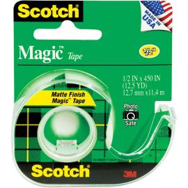 3M Scotch 104 Magic Tape 1/2X450inch Clear With Dispenser  