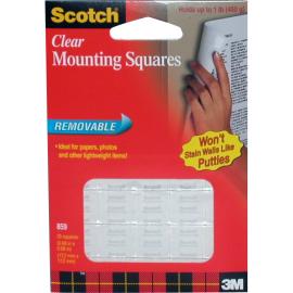 3M Scotch Removable Mounting Squares 35pcs 0.68inX0.68in Clear  