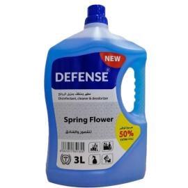 Defense Disinfectant Cleaner and Deodorizer Spring Flower Smell 3L