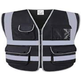Safety Vest With Pockets Black Color  