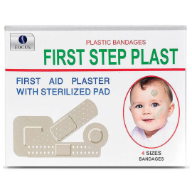First Step Plast First Aid Plaster With Sterilized 4 Sizes 100pcs  