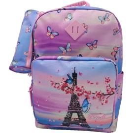 Roco Paris Backpack With Accessory For Device 15.6 inch Color Pink & Blue  