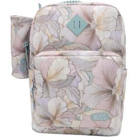 Roco Flowers Backpack With Accessory For Device 15.6 inch Color Pink & Brown  