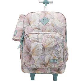Roco Flowers Trolley Bag With Accessory For Device 15.6 inch Color Pink & Brown  