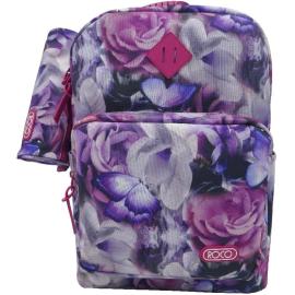 Roco Flowers Backpack With Accessory For Device 15.6 inch Color Pink & Purple  