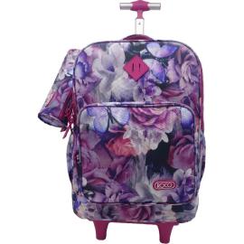 Roco Flowers Trolley Bag With Accessory For Device 15.6 inch Color Pink & Purple  