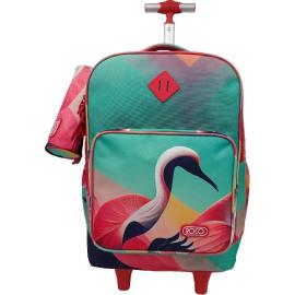 Roco Swan Art Trolley Bag With Accessory For Device 15.6 inch Color Peach & Black  
