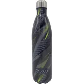 Roco Zigzag Abstract Water Bottle 750 ml Black & Green  