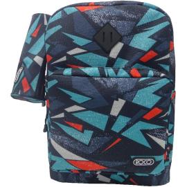 Roco Geometry Abstract Backpack With Accessory For Device 15.6 inch Color Black & Blue  