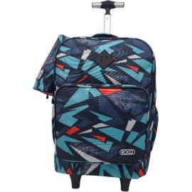Roco Geometry Abstract Trolley Bag With Accessory For Device 15.6 inch Color Black & Blue  
