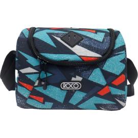 Roco Geometry Abstract Lunch Bag Color Black & Blue  