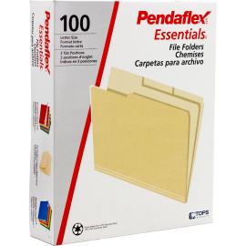 Pendaflex Manila File Folder Letter Size 1/3 Tab Cut Beige Color PK 100pcs