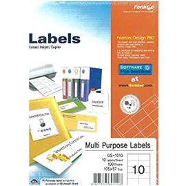 Formatec Multi Purpose Labels A4 No.10 PK 100 Sheet
