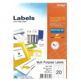Formatec Multi Purpose Labels A4 No.20 PK 100 Sheet