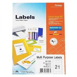 Formatec Multi Purpose Labels A4 No.21 PK 100 Sheet
