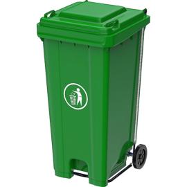 Trash Bin 240L With Step & Wheels Green Color